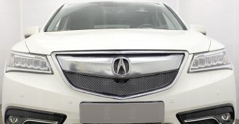 4 299 р. Защитная сетка решетки радиатора Стрелка 11 Премиум (алюминий) Acura MDX YD3 дорестайлинг (2013-2016) (Цвет: черный)  с доставкой в г. Кемерово. Увеличить фотографию 2