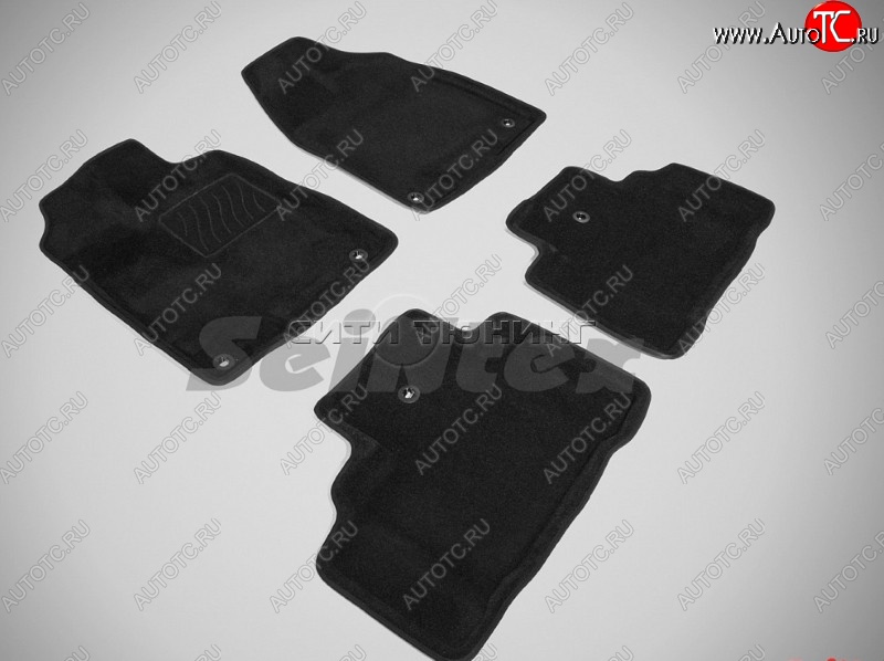 4 349 р. Коврики в салон текстильные Seintex (3D, чёрные) Acura MDX YD3 рестайлинг (2016-2021)  с доставкой в г. Кемерово