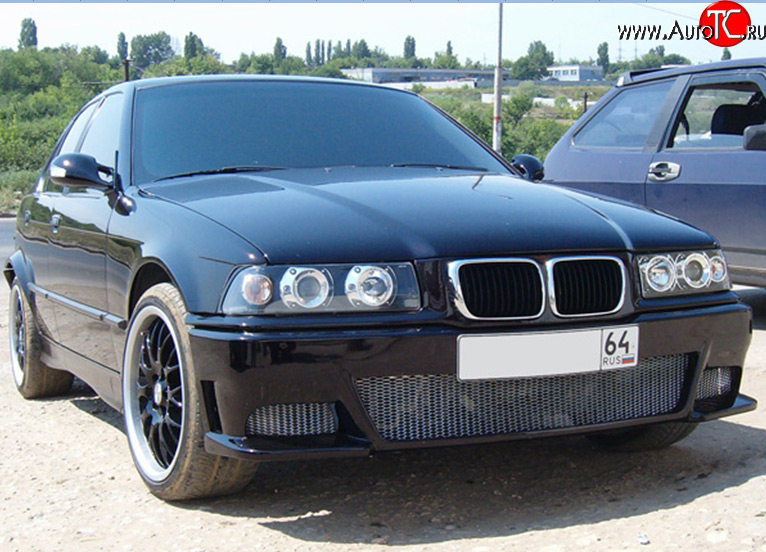 3 349 р. Передний бампер M-VRS BMW 3 серия E36 седан (1990-2000) (Неокрашенный)  с доставкой в г. Кемерово
