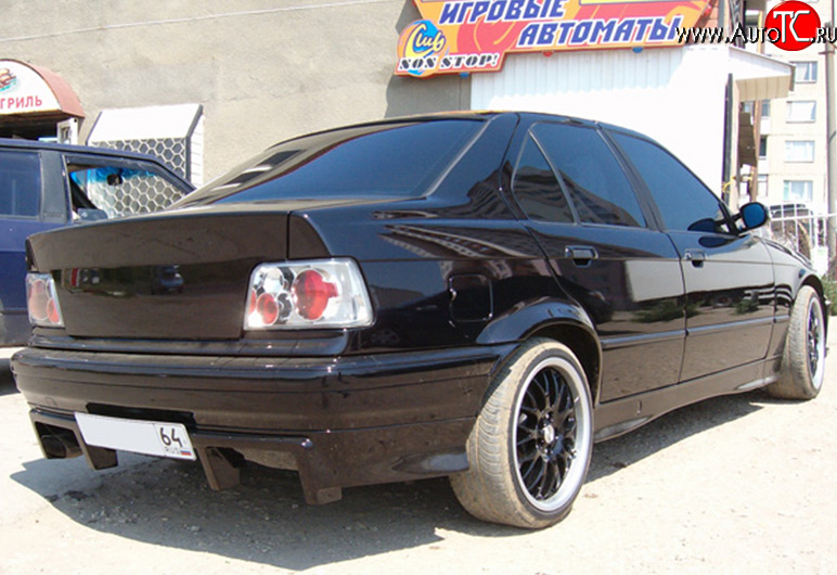 2 499 р. Накладка заднего бампера M-VRS BMW 3 серия E36 седан (1990-2000) (Неокрашенная)  с доставкой в г. Кемерово