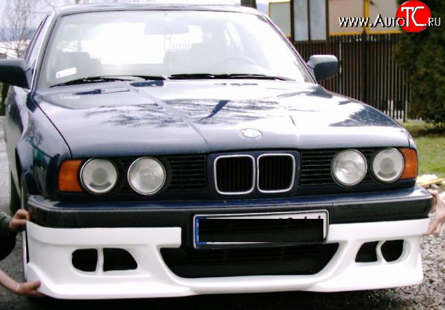 3 399 р. Накладка переднего бампера Street BMW 5 серия E34 седан дорестайлинг (1988-1994) (стеклопластик жёсткий, Неокрашенная)  с доставкой в г. Кемерово