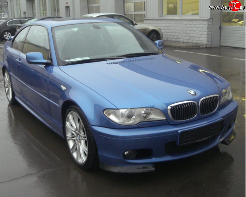 839 р. Накладки Sport-Style на передний бампер автомобиля BMW 3 серия E46 седан дорестайлинг (1998-2001) (Неокрашенная)  с доставкой в г. Кемерово