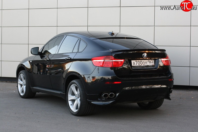 4 749 р. Накладки Global-Tuning на задний бампер автомобиля  BMW X6  E71 (2008-2014) дорестайлинг, рестайлинг (Неокрашенные)  с доставкой в г. Кемерово