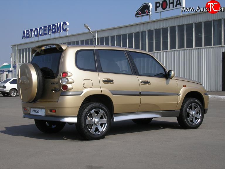 709 р. Комплект верхних накладок на задний бампер Атака  Chevrolet Niva  2123 (2002-2008), Лада 2123 (Нива Шевроле) (2002-2008) (Неокрашенная)  с доставкой в г. Кемерово