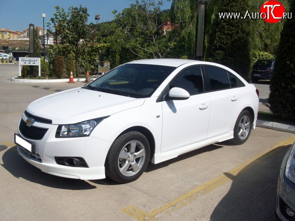 3 899 р. Пороги накладки Sport Style Chevrolet Cruze J300 седан дорестайлинг (2009-2012) (Неокрашенные)  с доставкой в г. Кемерово