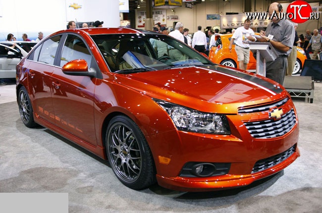3 799 р. Накладка Z-Line на передний бампер Chevrolet Cruze J305 хэтчбек дорестайлинг (2009-2012) (Неокрашенная)  с доставкой в г. Кемерово