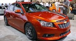 4 199 р. Пороги накладки Z-Line Chevrolet Cruze J300 седан дорестайлинг (2009-2012) (Неокрашенные)  с доставкой в г. Кемерово. Увеличить фотографию 3