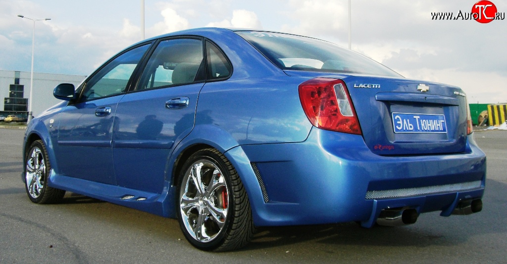 3 449 р. Задний бампер Крестоносец Chevrolet Lacetti седан (2002-2013) (Неокрашенный)  с доставкой в г. Кемерово