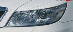 859 р. Реснички на фары СТ Skoda Octavia A5 рестайлинг универсал (2008-2013) (Неокрашенные)  с доставкой в г. Кемерово. Увеличить фотографию 5