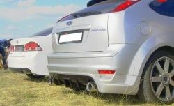 7 799 р. Юбка-диффузор заднего бампера Sport Ford Focus 2 хэтчбэк 3 дв. дорестайлинг (2004-2007) (Неокрашенная)  с доставкой в г. Кемерово. Увеличить фотографию 2