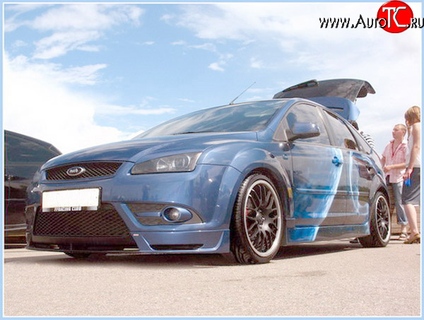 4 999 р. Накладка переднего стайлингового (кабри) бампера Sport  Ford Focus  2 (2004-2008)  седан дорестайлинг, хэтчбэк 3 дв. дорестайлинг, хэтчбэк 5 дв. дорестайлинг (Неокрашенная)  с доставкой в г. Кемерово