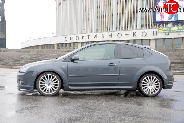 5 899 р. Пороги накладки Sport Ford Focus 2 хэтчбэк 3 дв. рестайлинг (2007-2011) (Неокрашенные)  с доставкой в г. Кемерово