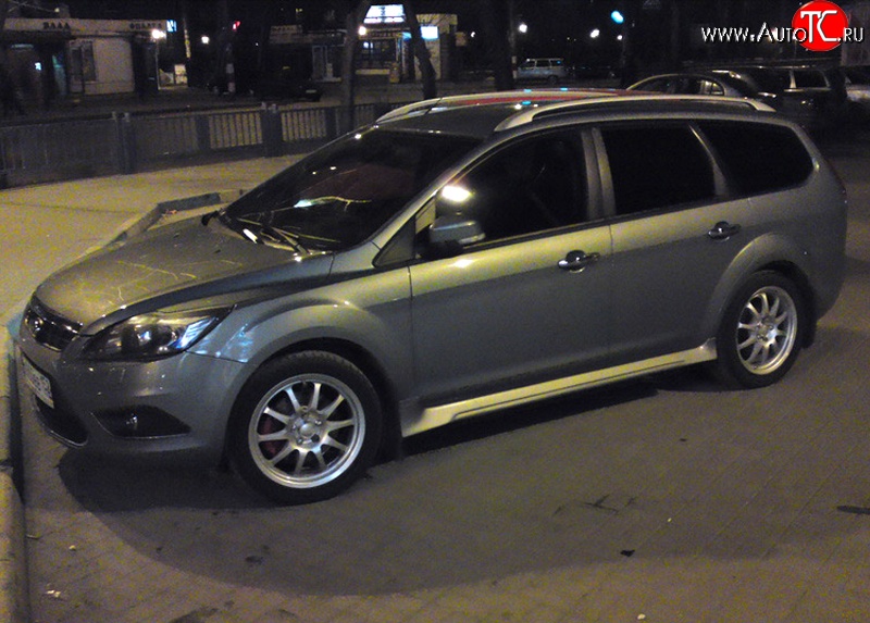 5 649 р. Пороги накладки BombStyle Ford Focus 2 хэтчбэк 5 дв. рестайлинг (2007-2011) (Неокрашенные)  с доставкой в г. Кемерово