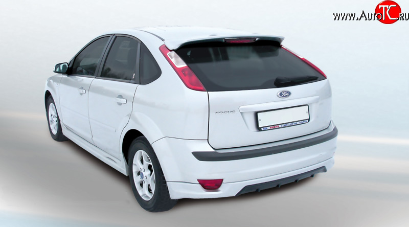 4 999 р. Накладка заднего бампера FT  Ford Focus  2 (2004-2008) хэтчбэк 3 дв. дорестайлинг, хэтчбэк 5 дв. дорестайлинг (Неокрашенная)  с доставкой в г. Кемерово