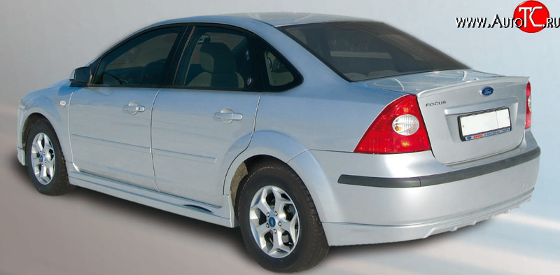 4 999 р. Накладка заднего бампера FT  Ford Focus  2 (2004-2008)  седан дорестайлинг (Неокрашенная)  с доставкой в г. Кемерово
