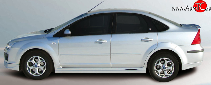 4 199 р. Пороги накладки FT  Ford Focus  2 (2004-2011)  седан дорестайлинг, универсал дорестайлинг, хэтчбэк 5 дв. дорестайлинг, седан рестайлинг, универсал рестайлинг, хэтчбэк 5 дв. рестайлинг (Неокрашенные)  с доставкой в г. Кемерово