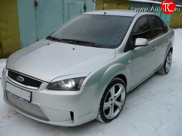 14 299 р. Передний бампер Concept  Ford Focus  2 (2004-2008)  седан дорестайлинг, универсал дорестайлинг, хэтчбэк 3 дв. дорестайлинг, хэтчбэк 5 дв. дорестайлинг (Неокрашенный)  с доставкой в г. Кемерово