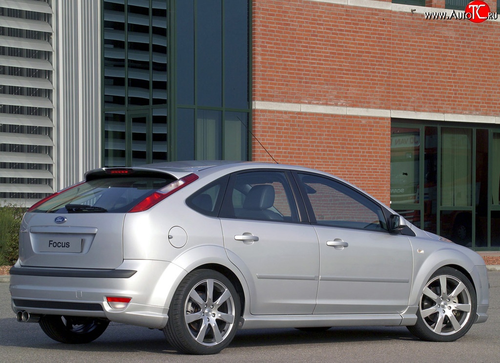 6 949 р. Накладка заднего бампера MS Ford Focus 2 хэтчбэк 3 дв. дорестайлинг (2004-2007) (Неокрашенная)  с доставкой в г. Кемерово