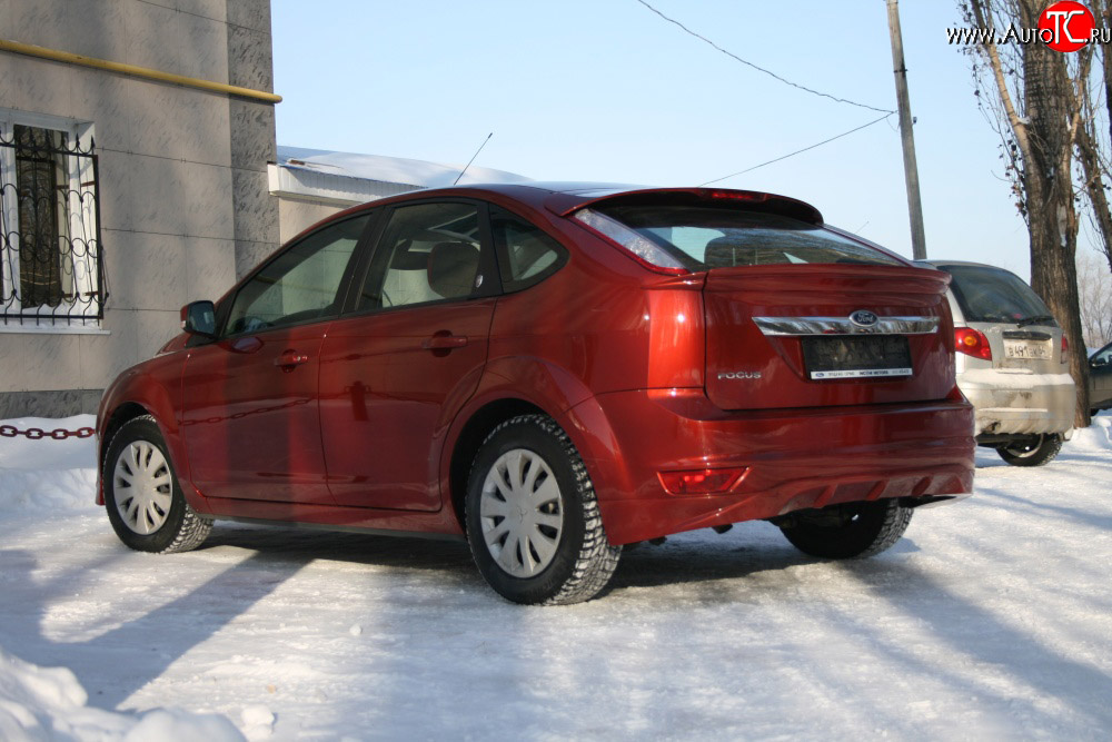 1 699 р. Накладка заднего бампера AutoTC Ford Focus 2 хэтчбэк 5 дв. рестайлинг (2007-2011) (Неокрашенная)  с доставкой в г. Кемерово