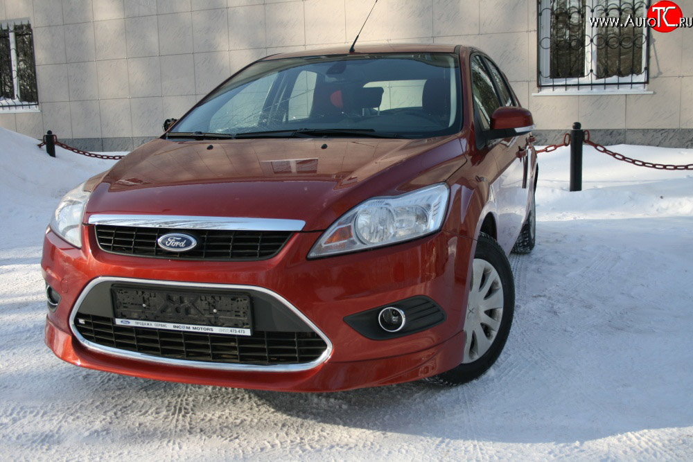3 779 р. Накладка переднего бампера AutoTC Ford Focus 2 хэтчбэк 5 дв. рестайлинг (2007-2011) (Неокрашенная)  с доставкой в г. Кемерово