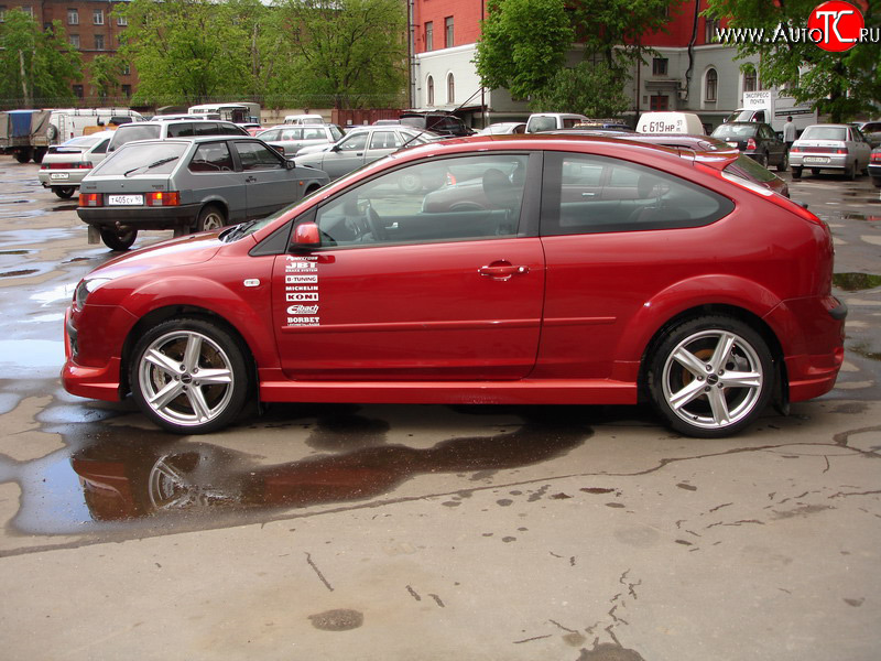 2 679 р. Пороги накладки Снайпер  Ford Focus  2 (2004-2011)  седан дорестайлинг, универсал дорестайлинг, хэтчбэк 3 дв. дорестайлинг, хэтчбэк 5 дв. дорестайлинг, седан рестайлинг, универсал рестайлинг, хэтчбэк 3 дв. рестайлинг, хэтчбэк 5 дв. рестайлинг (Неокрашенные)  с доставкой в г. Кемерово