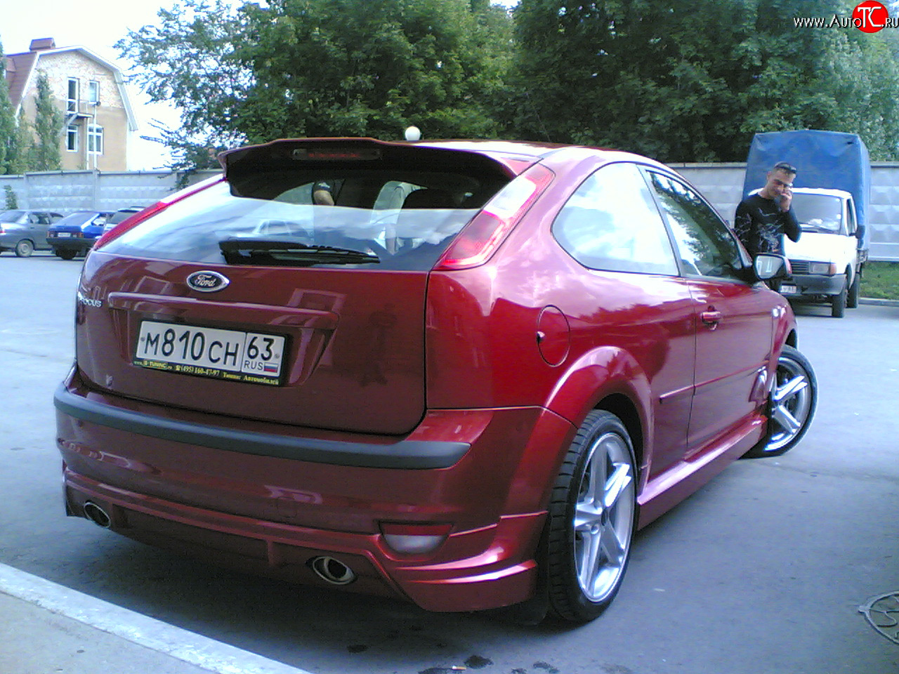 8 499 р. Накладка Снайпер на задний бампер  Ford Focus  2 (2004-2008) хэтчбэк 3 дв. дорестайлинг, хэтчбэк 5 дв. дорестайлинг (Неокрашенная)  с доставкой в г. Кемерово