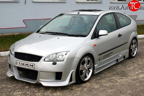 8 949 р. Передний бампер CarZone Futura Ford Focus 2 хэтчбэк 5 дв. дорестайлинг (2004-2008) (Неокрашенный)  с доставкой в г. Кемерово