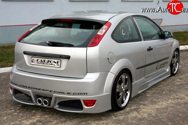 8 949 р. Задний бампер FUTURA Ford Focus 2 хэтчбэк 3 дв. дорестайлинг (2004-2007) (Неокрашенный)  с доставкой в г. Кемерово