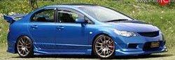 9 499 р. Передний бампер Bomex Style Honda Civic FD седан дорестайлинг (2005-2008) (Неокрашенный)  с доставкой в г. Кемерово. Увеличить фотографию 3