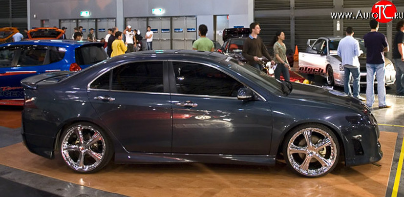 5 899 р. Пороги накладки Mugen Style дорестайлинг Honda Accord 7 CL седан дорестайлинг (2002-2005) (Неокрашенные)  с доставкой в г. Кемерово