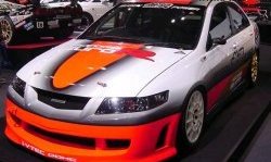 15 999 р. Передний бампер Mugen Style Honda Accord 7 CL седан дорестайлинг (2002-2005) (Без сетки, Неокрашенный)  с доставкой в г. Кемерово. Увеличить фотографию 2