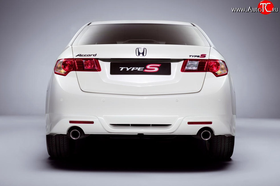 5 549 р. Накладка заднего бампера Type-S Honda Accord 8 CU седан дорестайлинг (2008-2011) (Неокрашенная)  с доставкой в г. Кемерово