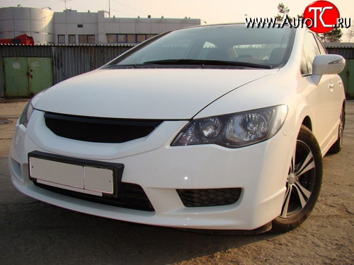 4 599 р. Решётка радиатора Mugen Style  Honda Civic  FD (2009-2011) седан рестайлинг (Неокрашенная)  с доставкой в г. Кемерово