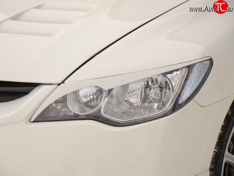 1 149 р. Реснички Mugen v2 на фары  Honda Civic  FD (2005-2011) седан дорестайлинг, седан рестайлинг (Неокрашенные)  с доставкой в г. Кемерово