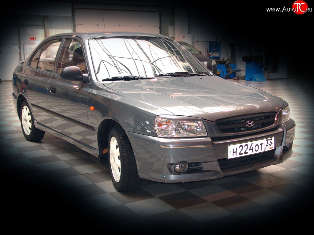 459 р. Реснички E-Sport Hyundai Accent 2 LC седан дорестайлинг (ТагАЗ) (1999-2012) (Неокрашенные)  с доставкой в г. Кемерово