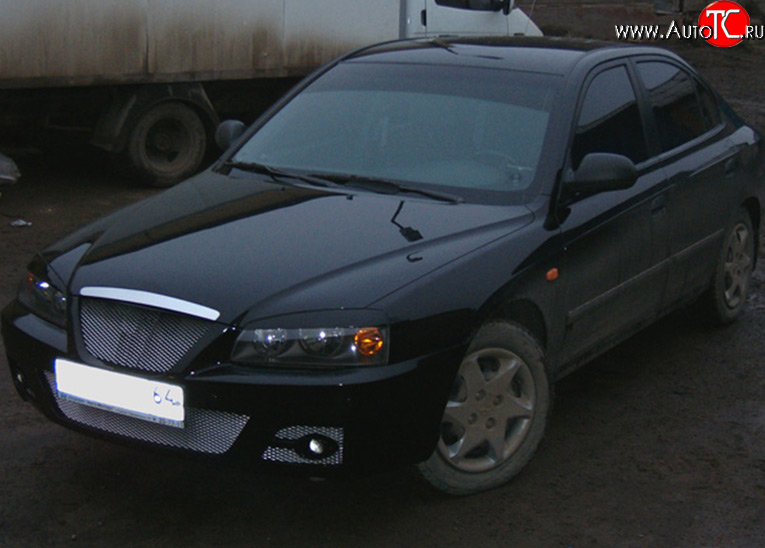 3 399 р. Передний бампер M-VRS Hyundai Elantra XD седан дорестайлинг (2000-2003) (Неокрашенный)  с доставкой в г. Кемерово