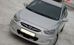 619 р. Реснички Sport V1 Hyundai Solaris RBr седан дорестайлинг (2010-2014) (Неокрашенные)  с доставкой в г. Кемерово. Увеличить фотографию 2