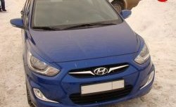 619 р. Реснички Sport V1 Hyundai Solaris RBr седан дорестайлинг (2010-2014) (Неокрашенные)  с доставкой в г. Кемерово. Увеличить фотографию 3