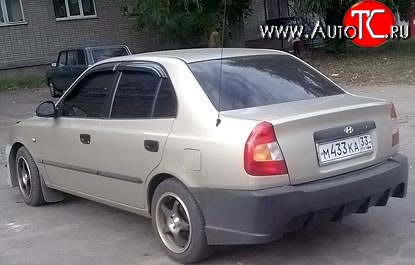 7 499 р. Задний бампер ATH New Hyundai Accent седан ТагАЗ (2001-2012) (Неокрашенный)  с доставкой в г. Кемерово