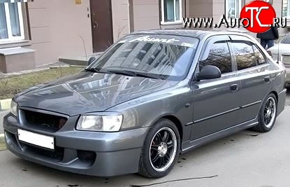 4 699 р. Передний бампер ATH-classic Hyundai Accent 2 LC седан дорестайлинг (ТагАЗ) (1999-2012) (Неокрашенный)  с доставкой в г. Кемерово
