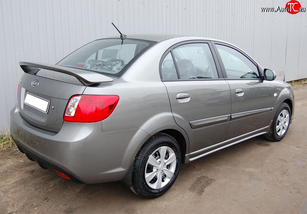 5 799 р. Спойлер GT Dynamics KIA Rio 2 JB дорестайлинг седан (2005-2009) (Неокрашенный)  с доставкой в г. Кемерово