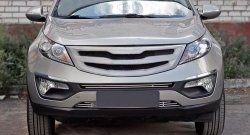 5 349 р. Решётка радиатора RA V2  KIA Sportage  3 SL (2010-2016) дорестайлинг, рестайлинг (С сеткой металлик, Неокрашенная)  с доставкой в г. Кемерово. Увеличить фотографию 1