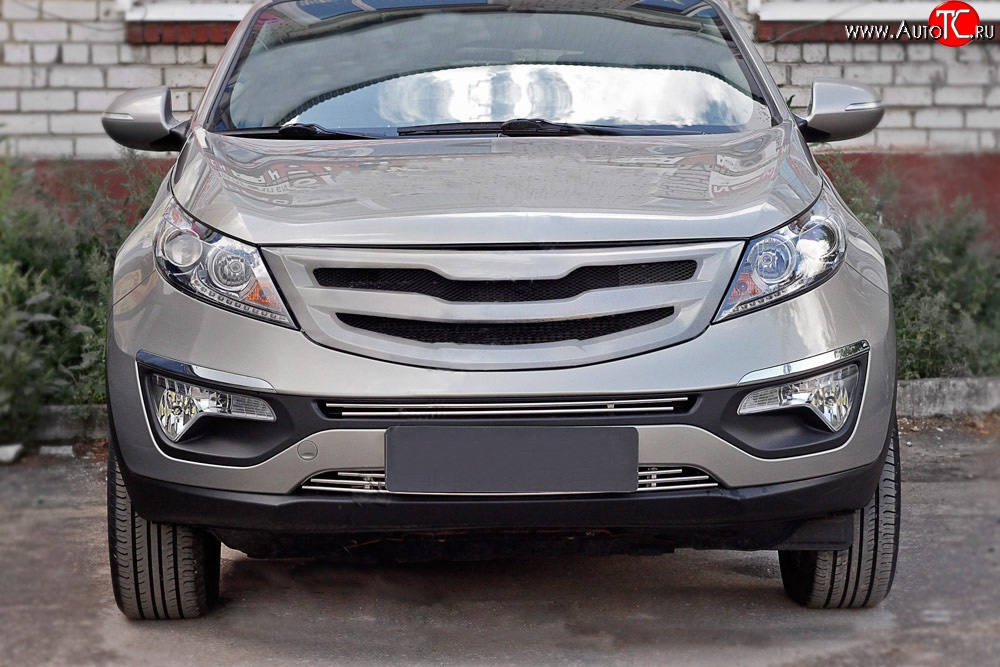 5 349 р. Решётка радиатора RA V2  KIA Sportage  3 SL (2010-2016) дорестайлинг, рестайлинг (С сеткой металлик, Неокрашенная)  с доставкой в г. Кемерово