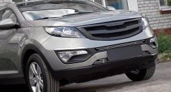 5 349 р. Решётка радиатора RA V2  KIA Sportage  3 SL (2010-2016) дорестайлинг, рестайлинг (С сеткой металлик, Неокрашенная)  с доставкой в г. Кемерово. Увеличить фотографию 2