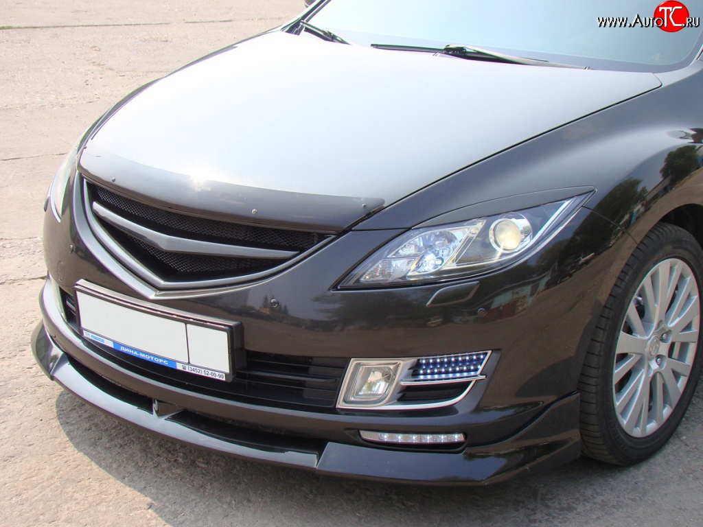 6 599 р. Накладка Sport на передний бампер в комплектации Turing  Mazda 6  GH (2007-2010) дорестайлинг лифтбэк, дорестайлинг седан (Неокрашенная)  с доставкой в г. Кемерово