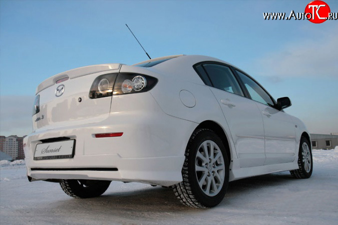 6 949 р. Пороги накладки Sunset Mazda 3/Axela BK дорестайлинг седан (2003-2006) (Неокрашенные)  с доставкой в г. Кемерово