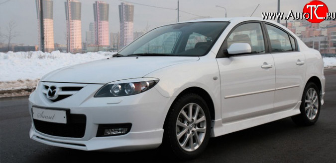 3 999 р. Реснички Sunset Mazda 3/Axela BK дорестайлинг седан (2003-2006) (Неокрашенные)  с доставкой в г. Кемерово