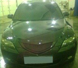 3 189 р. Решётка радиатора Sport (дорестайлинг)  Mazda 3/Axela  BK (2003-2006) дорестайлинг седан (Неокрашенная)  с доставкой в г. Кемерово. Увеличить фотографию 2