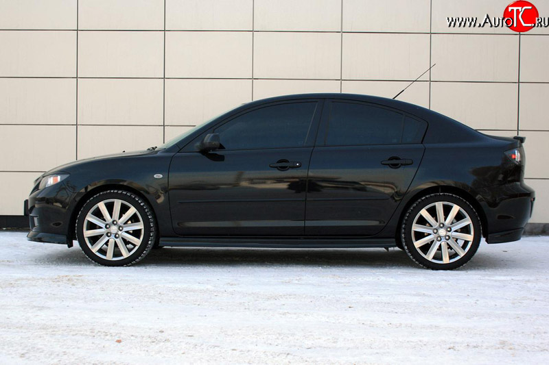 4 599 р. Пороги накладки Global-Tuning  Mazda 3/Axela  BK (2003-2009) дорестайлинг седан, рестайлинг седан (Неокрашенные)  с доставкой в г. Кемерово