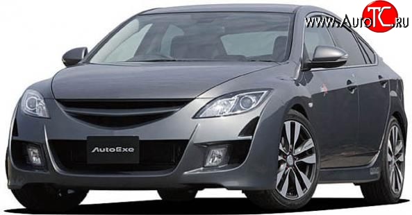 6 649 р. Передний бампер AutoExq Mazda 6 GH дорестайлинг лифтбэк (2007-2010) (Неокрашенный)  с доставкой в г. Кемерово
